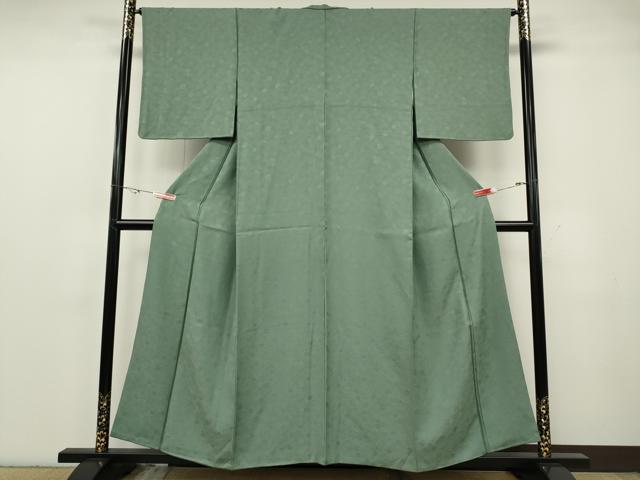 平和屋着物●上質な色無地　舞花地紋　薄青色　正絹　逸品　CABG5350ut