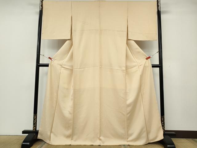 平和屋着物●本加賀友禅作家　藤村加泉監修　色無地　花唐草地紋　肌色　正絹　逸品　CABG5354ut
