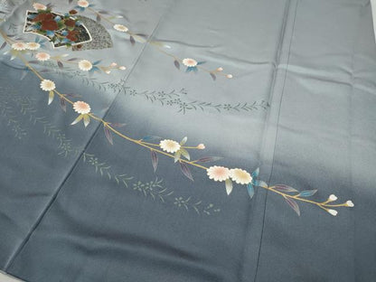 平和屋着物●訪問着　地紙枝花文　暈し染め　金彩　正絹　逸品　CABG5359ut