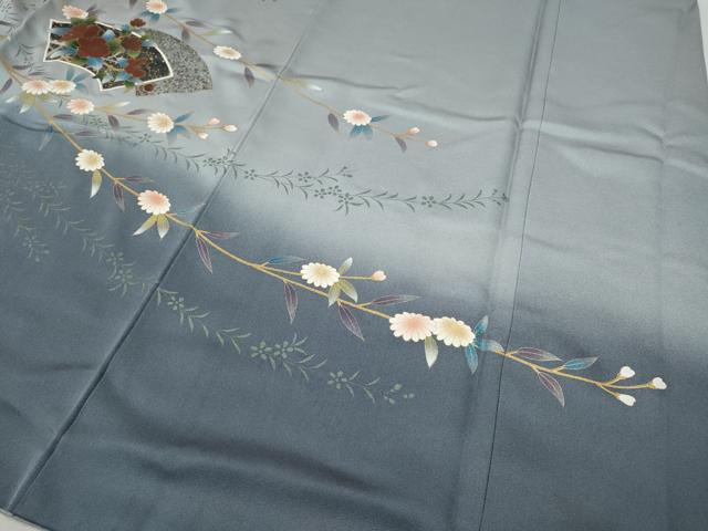 平和屋着物●訪問着　地紙枝花文　暈し染め　金彩　正絹　逸品　CABG5359ut