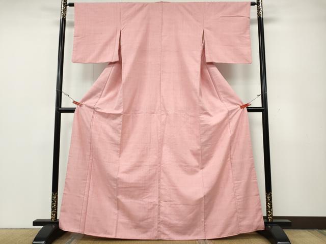 平和屋着物●上質な紬　紅梅色　正絹　逸品　CABG5360ut
