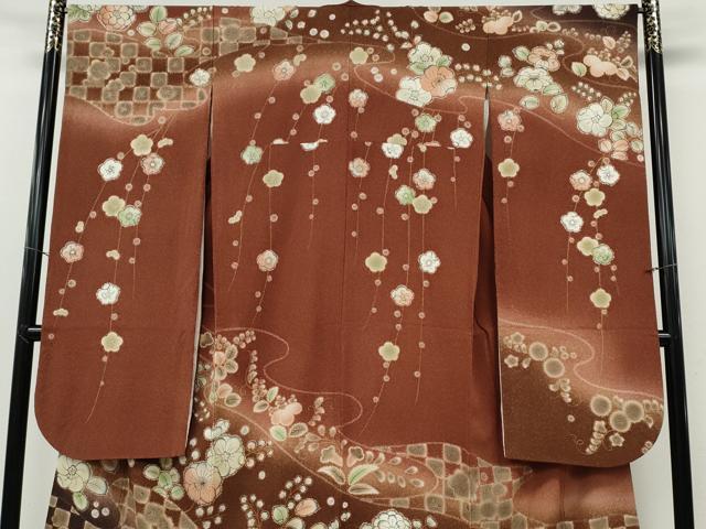 平和屋着物●豪華振袖　作家物　流水草花文　暈し染め　正絹　逸品　CABG5361ut