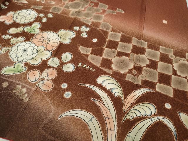 平和屋着物●豪華振袖　作家物　流水草花文　暈し染め　正絹　逸品　CABG5361ut