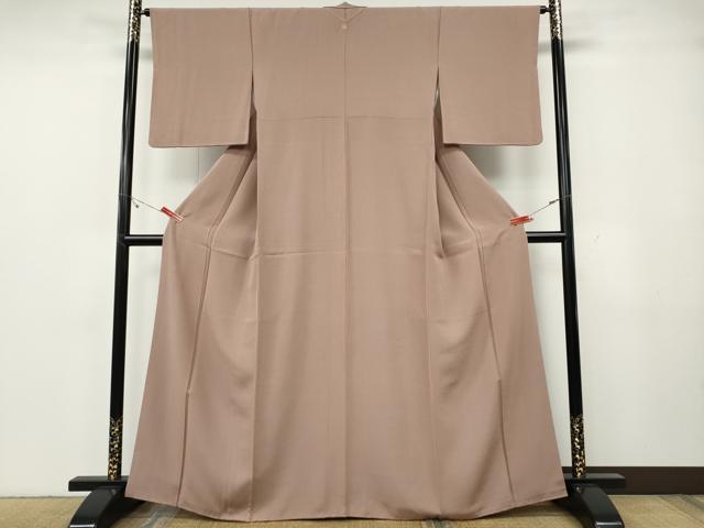 平和屋着物●江戸小紋　万筋　赤香色×深川鼠色　正絹　逸品　CABG5362ut