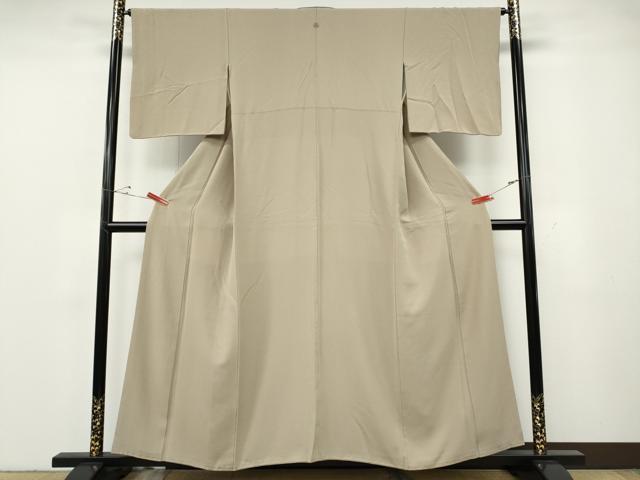 平和屋着物●上質な色無地　白茶色　正絹　逸品　CABG5364ut