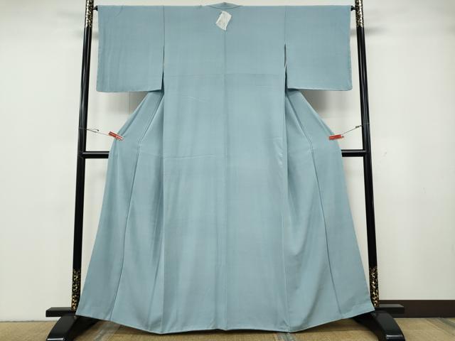平和屋着物●上質な色無地　水色　正絹　逸品　CABG5365ut