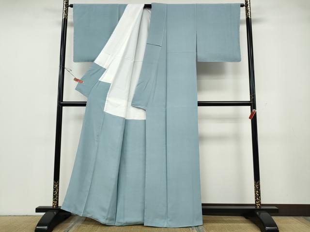 平和屋着物●上質な色無地　水色　正絹　逸品　CABG5365ut