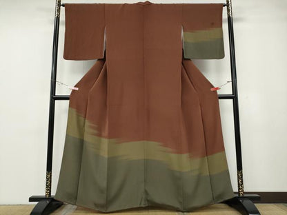 平和屋着物●訪問着　霞文　鬼しぼ縮緬　正絹　逸品　CABG5367ut