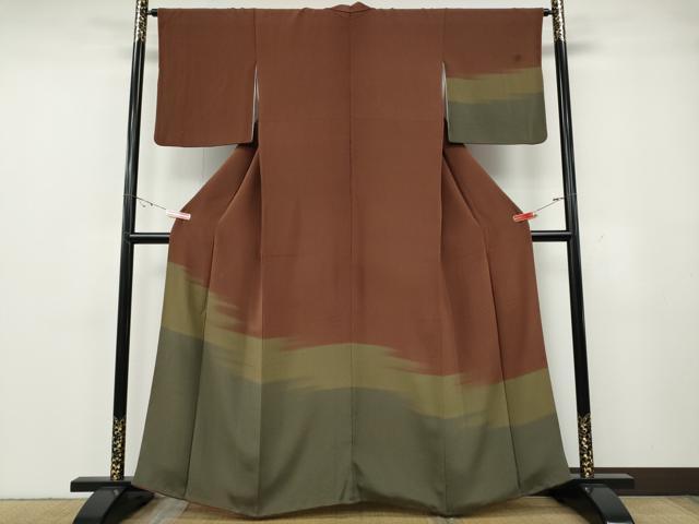 平和屋着物●訪問着　霞文　鬼しぼ縮緬　正絹　逸品　CABG5367ut