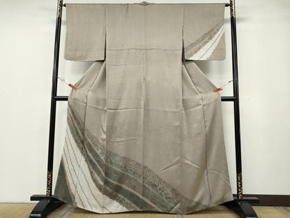 平和屋着物●訪問着　絞り　草花文　金彩　正絹　逸品　CABG5368ut