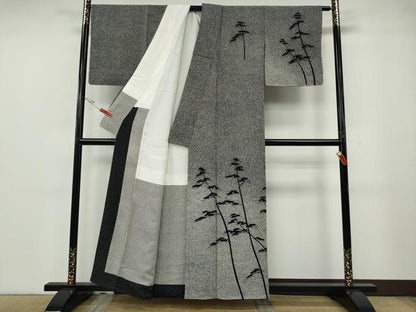 平和屋着物●二代目 川村久太郎　訪問着　松　たたき染め　正絹　逸品　CABG5369ut