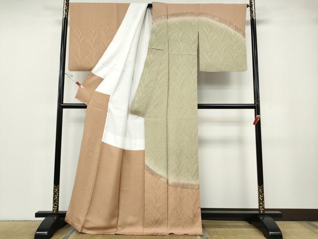 平和屋着物●訪問着　作家物　草葉地紋　暈し染め　金銀彩　正絹　逸品　CABG5374ut