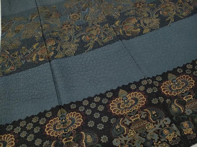 平和屋着物●前田仁仙　仁仙更紗　訪問着　銀通し地　正絹　逸品　CABG5375ut