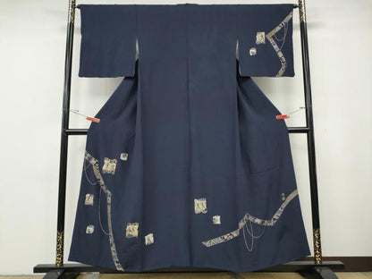 平和屋着物●訪問着　作家物　駒刺繍　壁画文様　破れ色紙吉祥文　正絹　逸品　CABG5376ut