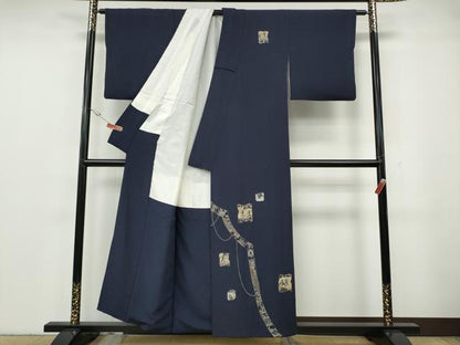平和屋着物●訪問着　作家物　駒刺繍　壁画文様　破れ色紙吉祥文　正絹　逸品　CABG5376ut