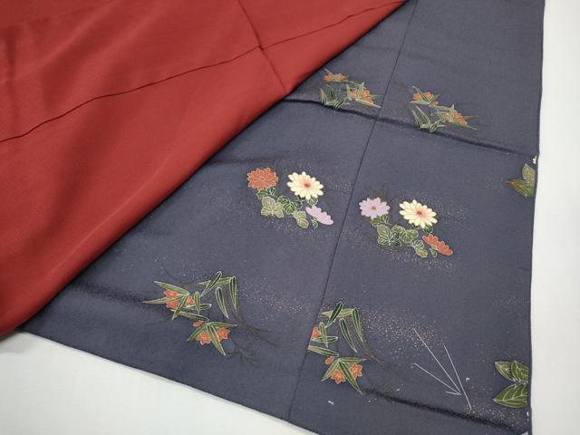 平和屋着物●ファッションデザイナー 花井幸子　訪問着　刺繍　流水草花文　暈し染め　金彩　正絹　逸品　CABG5381ut