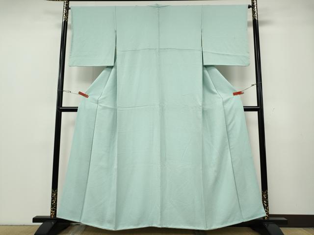 平和屋着物●上質な色無地　霞地紋　白藍色　正絹　逸品　CABG5383ut