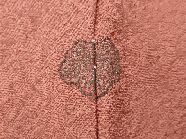平和屋着物●本草木染作家　瑞寶　色無地　霞地紋　薄紅色　鈴乃屋扱い　正絹　逸品　CABG5384ut