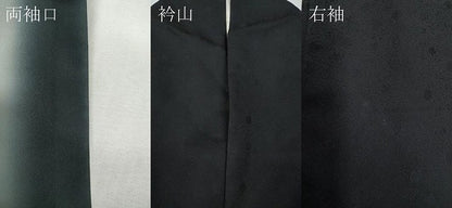 平和屋着物●訪問着　駒刺繍　蔦の葉花文　暈し染め　黒地　金彩　正絹　逸品　CABG5385ut