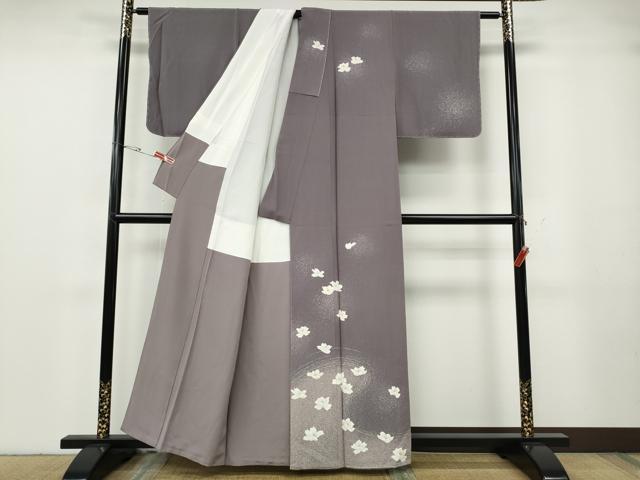 平和屋着物●訪問着　作家物　舞花文　たたき染め　正絹　逸品　CABG5386ut