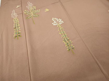 平和屋着物●本加賀友禅作家　金丸修一　訪問着　舞蝶花文　正絹　逸品　CABG5387ut
