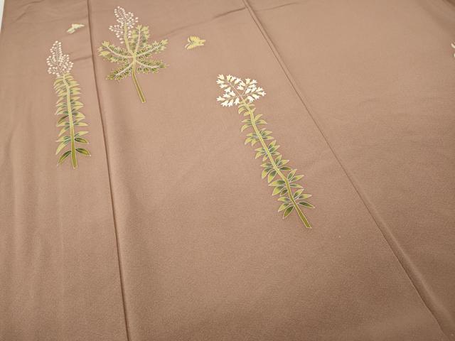 平和屋着物●本加賀友禅作家　金丸修一　訪問着　舞蝶花文　正絹　逸品　CABG5387ut
