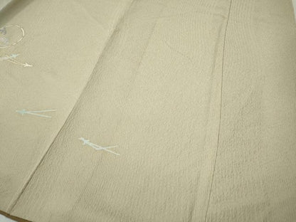 平和屋着物●訪問着　扇面立波こぼれ松葉文　金彩　正絹　逸品　CABG5389ut