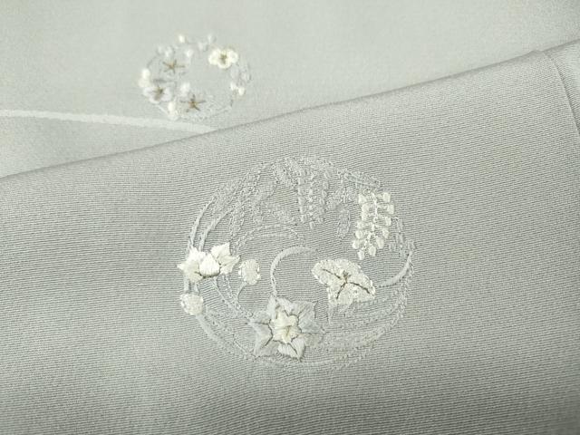 平和屋着物●訪問着　刺繍　草花丸文　金糸　正絹　逸品　CABG5390ut