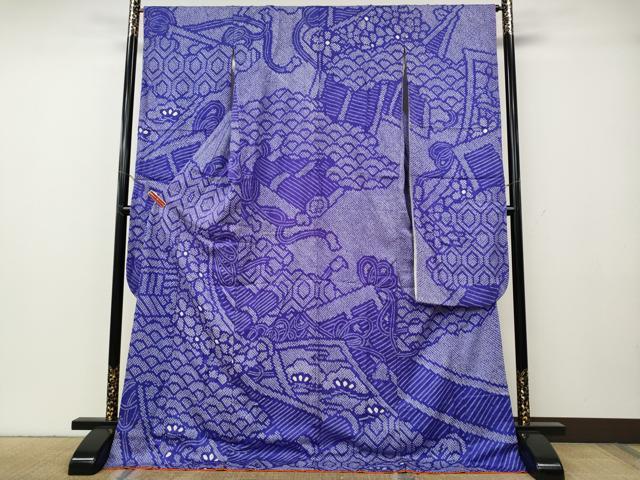 平和屋着物●豪華振袖　総絞り　蒔絵花文　正絹　逸品　CABG5391ut