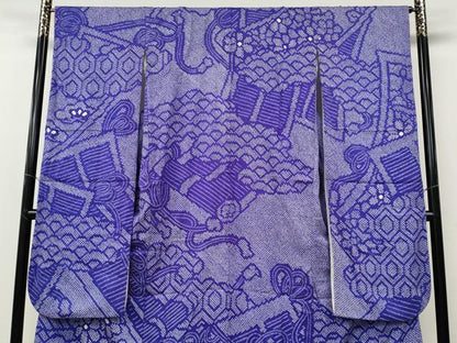 平和屋着物●豪華振袖　総絞り　蒔絵花文　正絹　逸品　CABG5391ut