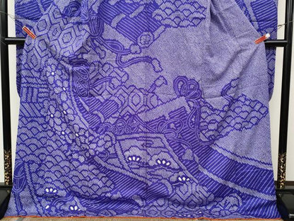 平和屋着物●豪華振袖　総絞り　蒔絵花文　正絹　逸品　CABG5391ut