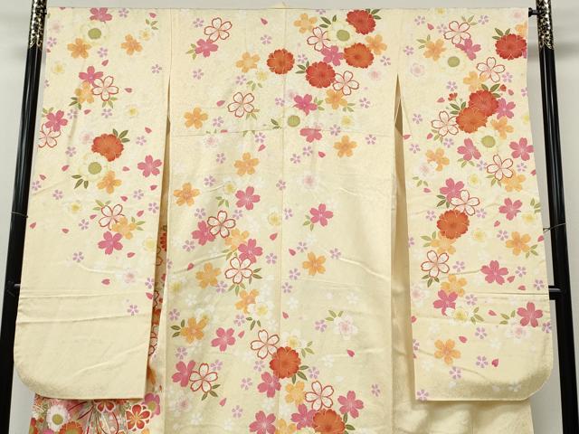 平和屋着物●豪華振袖　舞花文　暈し染め　金彩　正絹　逸品　CABG5396ut