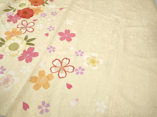平和屋着物●豪華振袖　舞花文　暈し染め　金彩　正絹　逸品　CABG5396ut