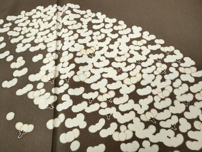 平和屋着物●訪問着　駒刺繍　舞花文　正絹　逸品　CABG5399ut