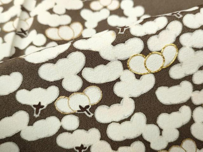 平和屋着物●訪問着　駒刺繍　舞花文　正絹　逸品　CABG5399ut