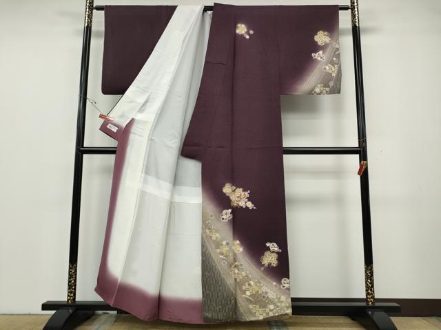 平和屋着物●訪問着　駒刺繍　舞花文　暈し染め　金彩　やまと誂製　正絹　逸品　CABG5405ut
