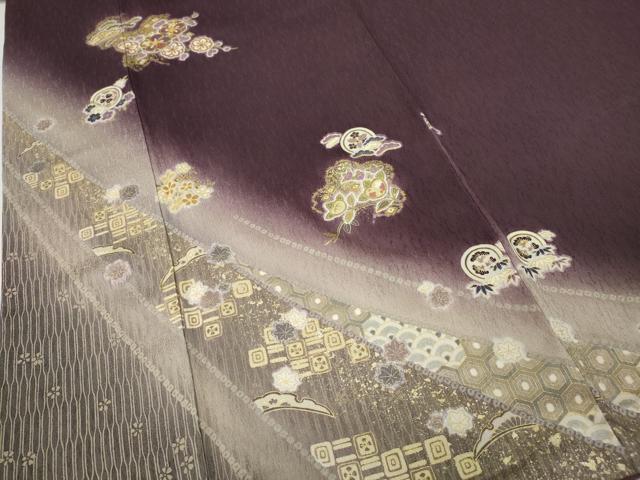 平和屋着物●訪問着　駒刺繍　舞花文　暈し染め　金彩　やまと誂製　正絹　逸品　CABG5405ut