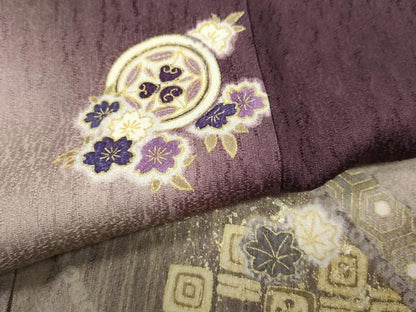 平和屋着物●訪問着　駒刺繍　舞花文　暈し染め　金彩　やまと誂製　正絹　逸品　CABG5405ut