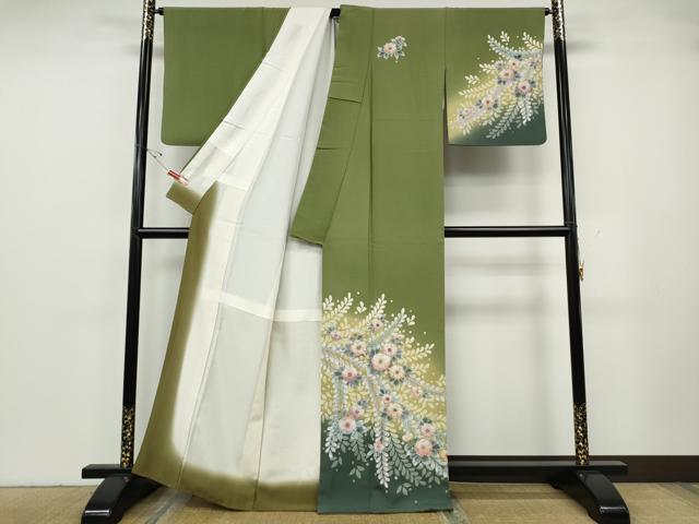 平和屋着物●訪問着　辻が花　絞り　暈し染め　正絹　逸品　CABG5406ut