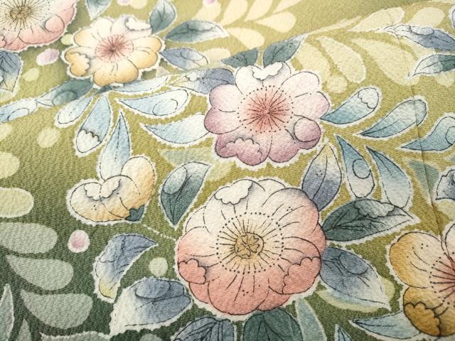 平和屋着物●訪問着　辻が花　絞り　暈し染め　正絹　逸品　CABG5406ut