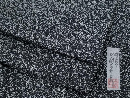 平和屋着物●重要無形文化財　人間国宝　中村勇二郎　江戸小紋　父母　黒地　正絹　逸品　CABG5410ut