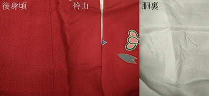 平和屋着物●手ざし京紅型染・宮崎紅型　宮崎良次　振袖　花蝶文　暈し染め　正絹　逸品　CABG5415ut
