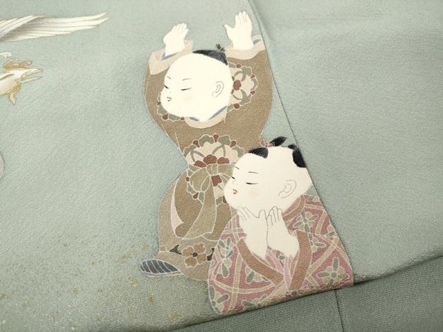 平和屋着物●十日町友禅作家　関口遼一　色留袖　童子遊び　暈し染め　金彩　正絹　逸品　CABG5416ut