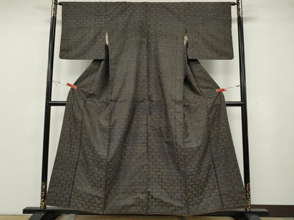 平和屋着物●本場大島紬　龍郷絣　秋名バラ　正絹　逸品　CABG5417ut