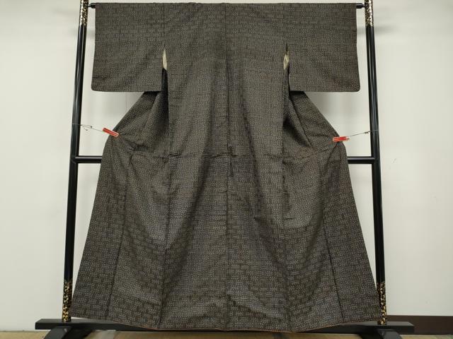 平和屋着物●本場大島紬　龍郷絣　秋名バラ　正絹　逸品　CABG5417ut