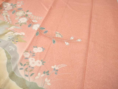 平和屋着物●訪問着　道長草花文　暈し染め　金銀彩　高島屋扱い　正絹　逸品　CABG5419ut