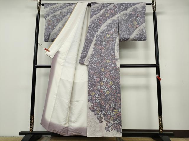 平和屋着物●訪問着　総絞り　草花文　正絹　逸品　CABG5420ut