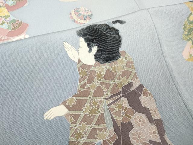 平和屋着物●十日町友禅作家　関口遼一　訪問着　童子遊び　暈し染め　正絹　逸品　CABG5423ut