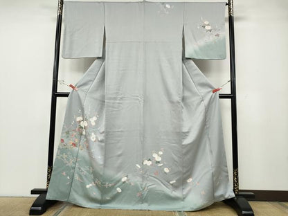 平和屋着物●訪問着　友禅　枝花文　暈し染め　正絹　逸品　CABG5425ut