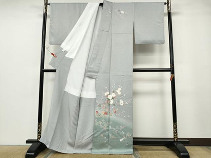 平和屋着物●訪問着　友禅　枝花文　暈し染め　正絹　逸品　CABG5425ut
